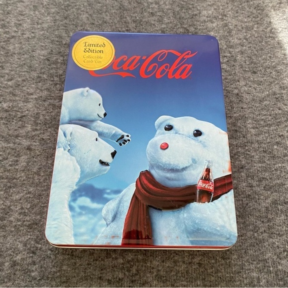 Coca Cola Bear Christmas Tin With Cards New In Box Limited Edition‎